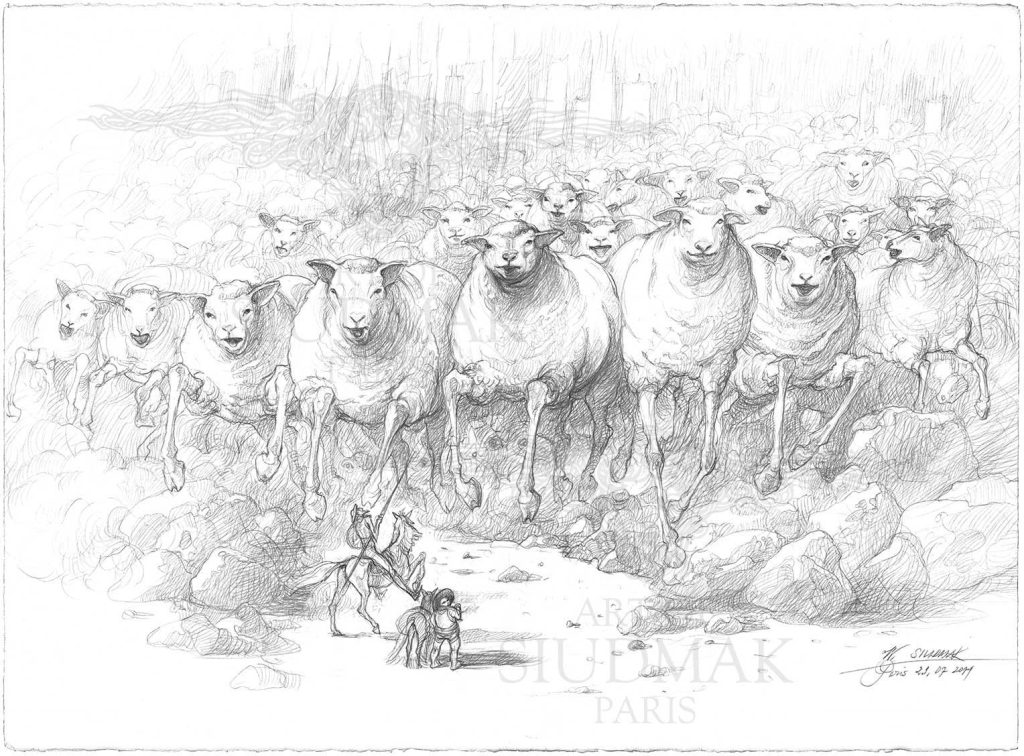 Don Quixote attacked by an army of sheep Siudmak Official